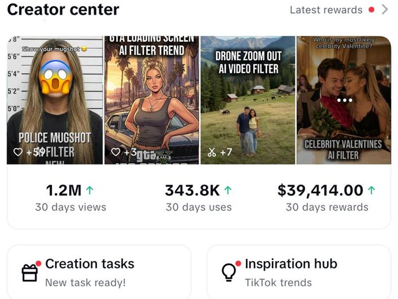 30-day rewards · CapCut dashboard